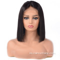 Pelera sintética corta de color negro Bob Lace Front Pelera sintética Mujer negra peluca sintética